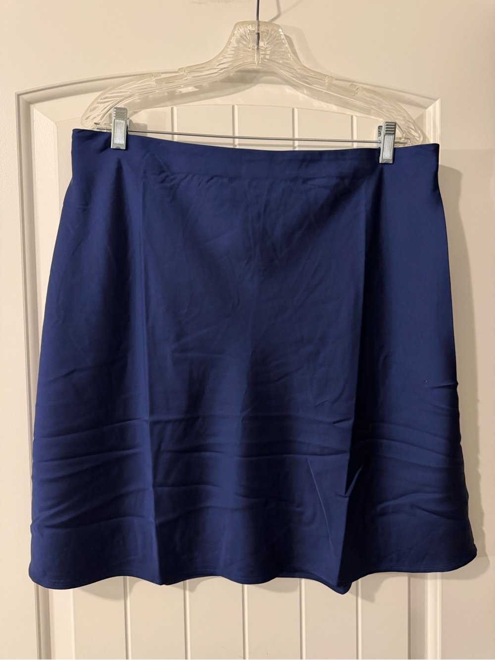 J. Crew Navy A-Line Satin Skirt size XL
